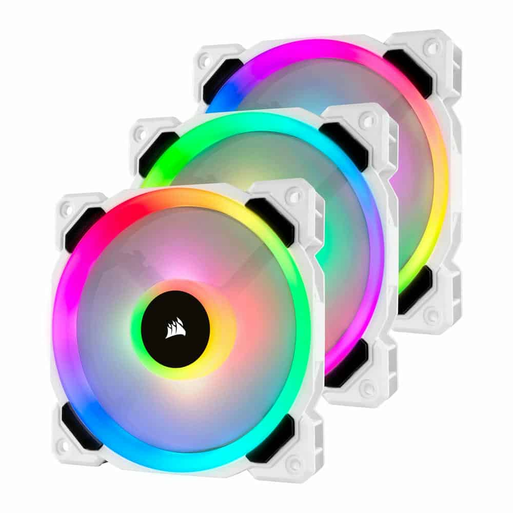 (image for) Corsair White LL120 RGB 120mm Dual Light Loop 3 Fan + Lighting Node PRO Pack